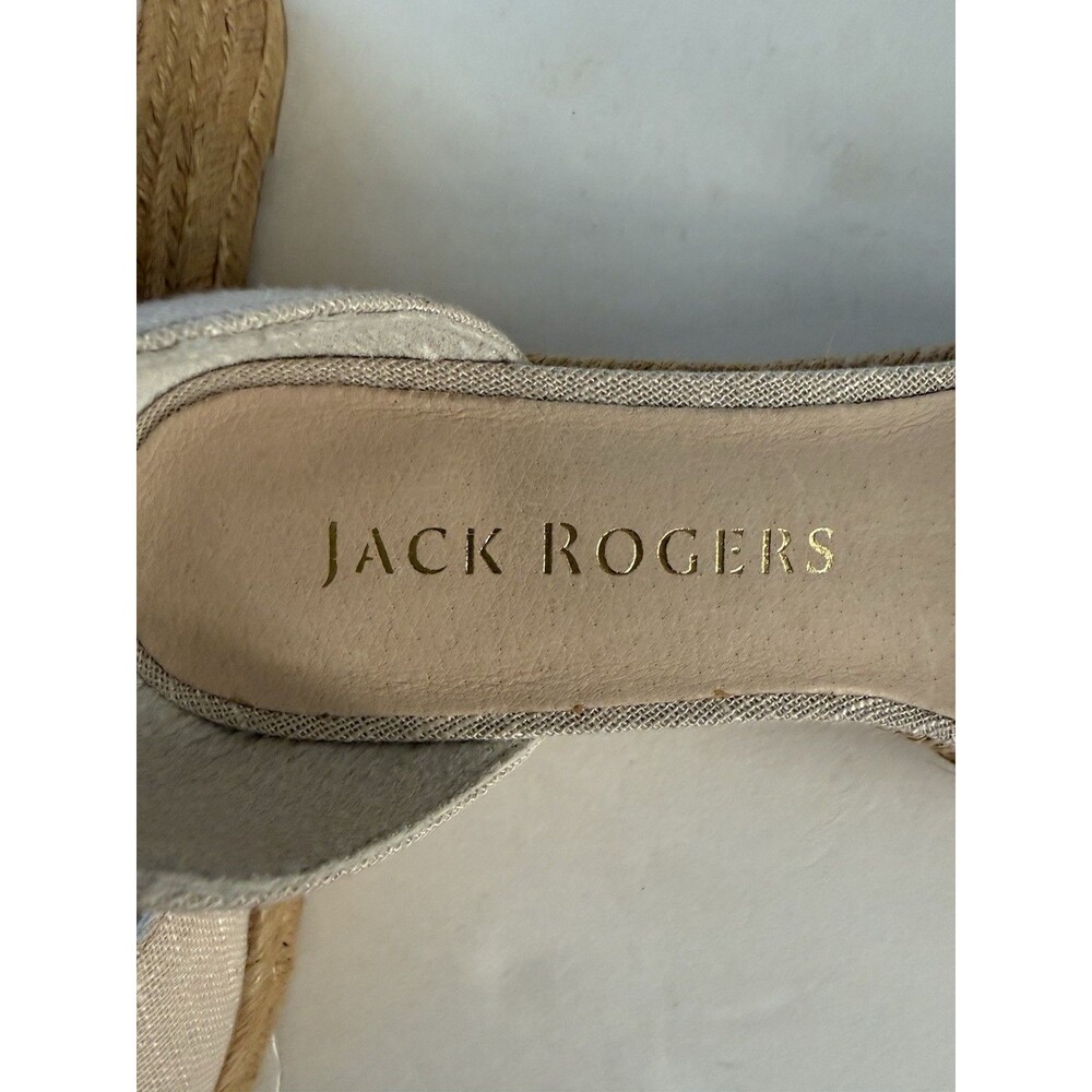 Jack Rogers Shoes Womens SZ 9 Palmer Canvas Espadrilles Closed Toe Wedge Sandals - Picture 4 of 10